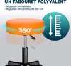 CASARIA® Lot de 2 tabourets de bureau oranges pivotant 360° Voir les images du produit 4