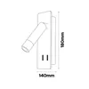 Lampada da parete a LED CUNDA con interruttore 10W + 3W Anteprima dell’immagine prodotto 4