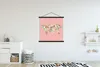 MuchoWow® Textilposter Weltkarte - Blumen - Pastell 120x120 Produktbild-Vorschau 2