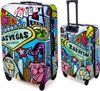 Two suitcases, one larger and one smaller, with a vibrant, colorful design featuring Las Vegas imagery. Náhled obrázku produktu