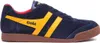 A side view of a blue Gola sneaker with yellow stripes. Produktbild-Vorschau