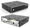 A collage of two images showing the front and back of a digital satellite receiver. Produktbild-Vorschau