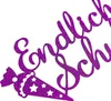 Oblique Unique Endlich Schulkind Torten Topper Glitzernd Produktbild-Vorschau 4