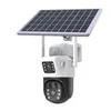 A white background with a solar-powered security camera. Produktbild-Vorschau