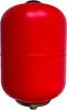 A red expansion vessel for a heating system, shown in a studio shot against a white background. Produktbild-Vorschau