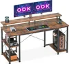 Stolní herní stůl ODK se stojanem na monitor vintage hnědý Náhled obrázku produktu 8