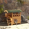 PawHut kattenhuis met bitumen dak, 2 verdiepingen, Productafbeelding-voorbeeld 2