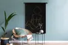 MuchoWow® Wandteppich Wandbehang Frau - Schwarz - Gold - Produktbild-Vorschau 5