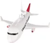 A white airplane ornament with red accents, hanging from a string. Voir les images du produit