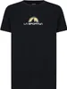 Schwarzes T-Shirt von La Sportiva mit gelbem Logo und Bergmotiv auf der Brust. Produktbild-Vorschau
