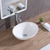 Ovales Ceramik-Auflauffwaschbecken oval weiß für Waschtisch Produktbild-Vorschau 6