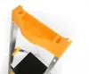 A close-up view of the top section of an aluminum household ladder, focusing on the orange tool tray and part of the silver frame. Anteprima dell’immagine prodotto