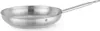 A stainless steel frying pan with a long handle, shown from a side angle against a white background. Anteprima dell’immagine prodotto