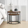 Couchtisch 2er Set Rund Beistelltisch Loft Design 2 in 1 Produktbild-Vorschau 5