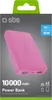 The image shows the retail packaging of a pink power bank. Anteprima dell’immagine prodotto