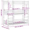vidaXL Trojpatrová postel bílá 90x200 cm z masivního Náhled obrázku produktu 7