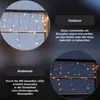 Collage showing close-ups of icicle lights on a window frame, with descriptive text. Podgląd zdjęcia produktu