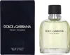 A box of Dolce & Gabbana Pour Homme Eau de Toilette and a bottle of the same fragrance are displayed side-by-side against a white background. Voir les images du produit