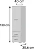 Šatní skříň FAUSKE - 2 zásuvky - bílá - šířka 40 cm, výška Náhled obrázku produktu 3