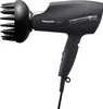 A black Panasonic hair dryer with a diffuser attachment is shown against a white background. Anteprima dell’immagine prodotto