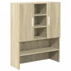 A freestanding cabinet with shelves and doors, made of wood-effect material. Podgląd zdjęcia produktu