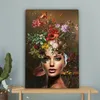 MuchoWow® - Leinwandbilder - Frau - Blumen - Farben, Produktbild-Vorschau 4