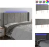 vidaXL LED Kopfteil Hellgrau 183x16x118/128 cm Samt -  Produktbild-Vorschau 1