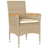 7-tlg. Garten-Essgruppe mit Kissen Beige Poly Rattan Akazie Produktbild-Vorschau 3