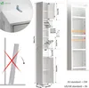 VOUNOT® Badezimmerschrank Hoch mit 2 Türen und 1 Schublade, Produktbild-Vorschau 6