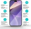 A smartphone screen protector with feature callouts. Produktbild-Vorschau