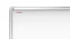 Close-up of the corner of a whiteboard with a silver frame and a small logo. Produktbild-Vorschau
