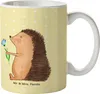 Mr. & Mrs. Panda Tasse Igel Blumen - Gelb Pastell - Produktbild-Vorschau 1