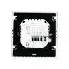 The back of a white digital thermostat with connection terminals and labels. Produktbild-Vorschau