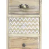 A close-up view of a wooden chest of drawers with three visible drawers. Podgląd zdjęcia produktu