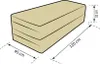 A diagram showing the dimensions of a folded mattress. Voir les images du produit