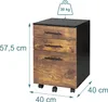Cassettiera con rotelle Relaxdays, 3 cassetti, raccoglitori Anteprima dell’immagine prodotto 4