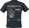 Star Wars - Millenium Falcon Sketch - Black T-Shirt - Größe Produktbild-Vorschau 2