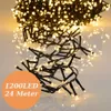1200 LED Lichterkette 24m warmweiß mit Timer und 8 Produktbild-Vorschau 1