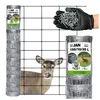 A roll of wire fencing is shown next to a deer behind the fence, with a hand holding fasteners in the upper right corner. Náhled obrázku produktu