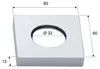 Sapho Quadratische Rosette 60/32mm, Höhe 13 mm, Chrom Produktbild-Vorschau 2