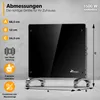 TRESKO® Elektroheizung Schwarz 1500W Glaskonvektor Produktbild-Vorschau 3