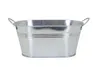 Blumenwanne mit Henkel aus Zink oval 22x13x11 cm Produktbild-Vorschau 2