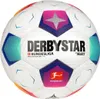 A close-up studio shot of a Derbystar Bundesliga soccer ball. Produktbild-Vorschau