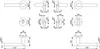 Technical drawing with dimensions of door handles and related hardware. Produktbild-Vorschau