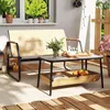 COSTWAY Gartenmöbel, 2-Sitzer Gartenbank mit Couchtisch & Produktbild-Vorschau 2