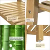 A collage showing details of a bamboo shelf product. Produktbild-Vorschau