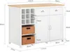 SoBuy KNL05-W Wyspa kuchenna z 2 koszami rattanowymi Szafka Podgląd zdjęcia produktu 5