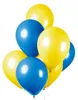 10 Latex Luftballons blau gelb 30 cm biologisch abbaubar, Produktbild-Vorschau 1