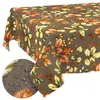 Tischdecke 140x140cm Rechteckig Braun abwaschbar Baumwolloptik Herbstlaub Braun, Hauptbild Produktbild-Vorschau
