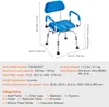 A product image with dimensions and specifications for a shower chair. Anteprima dell’immagine prodotto